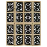 4 paneles barna és fekete tömör császárfa térelválasztó