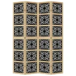 4 paneles barna és fekete tömör császárfa térelválasztó