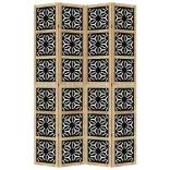 4 paneles barna és fekete tömör császárfa térelválasztó