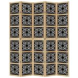 5 paneles barna és fekete tömör császárfa térelválasztó