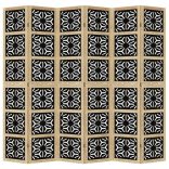 6 paneles barna és fekete tömör császárfa térelválasztó