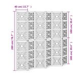 6 paneles barna és fekete tömör császárfa térelválasztó