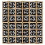 6 paneles barna és fekete tömör császárfa térelválasztó