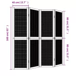 4 paneles barna tömör császárfa térelválasztó