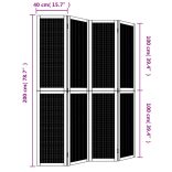 4 paneles barna tömör császárfa térelválasztó