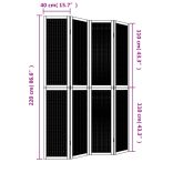 4 paneles barna tömör császárfa térelválasztó