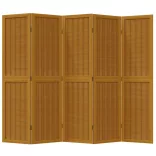 5 paneles barna tömör császárfa térelválasztó