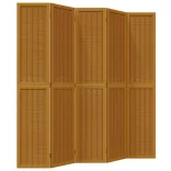 5 paneles barna tömör császárfa térelválasztó