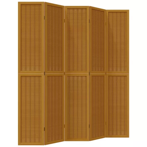 5 paneles barna tömör császárfa térelválasztó