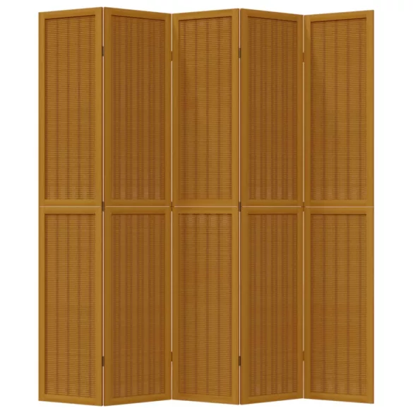 5 paneles barna tömör császárfa térelválasztó