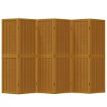 6 paneles barna tömör császárfa térelválasztó
