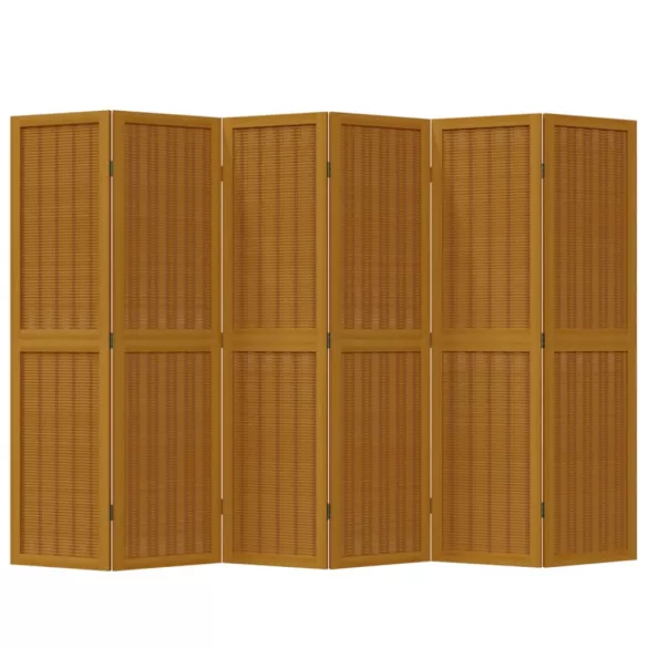 6 paneles barna tömör császárfa térelválasztó