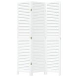 3 paneles fehér tömör császárfa térelválasztó