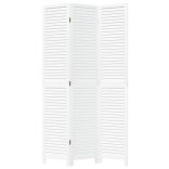 3 paneles fehér tömör császárfa térelválasztó