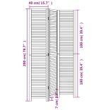 3 paneles fehér tömör császárfa térelválasztó