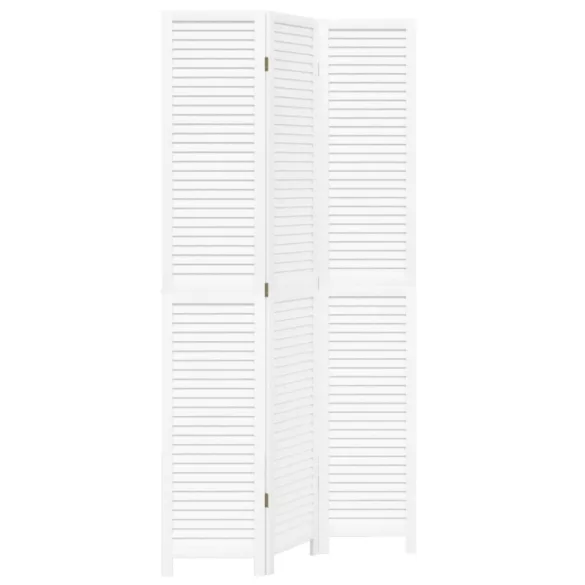 3 paneles fehér tömör császárfa térelválasztó