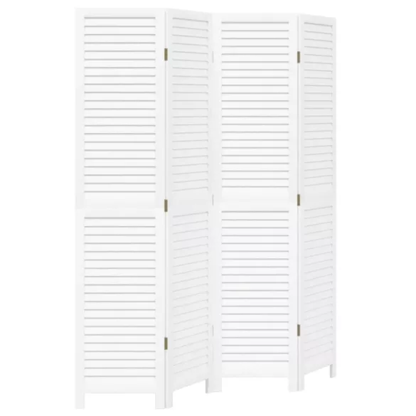 4 paneles fehér tömör császárfa térelválasztó