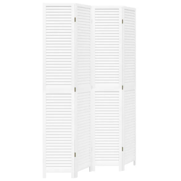 4 paneles fehér tömör császárfa térelválasztó