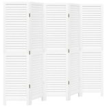 5 paneles fehér tömör császárfa térelválasztó