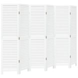 6 paneles fehér tömör császárfa térelválasztó