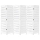 6 paneles fehér tömör császárfa térelválasztó