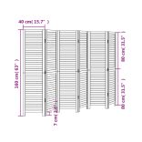 6 paneles fehér tömör császárfa térelválasztó