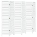 6 paneles fehér tömör császárfa térelválasztó