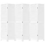 6 paneles fehér tömör császárfa térelválasztó