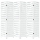 6 paneles fehér tömör császárfa térelválasztó