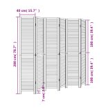 6 paneles fehér tömör császárfa térelválasztó