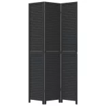 3 paneles fekete tömör császárfa térelválasztó