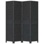 4 paneles fekete tömör császárfa térelválasztó