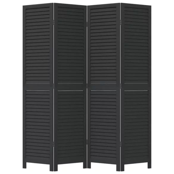 4 paneles fekete tömör császárfa térelválasztó