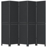 5 paneles fekete tömör császárfa térelválasztó