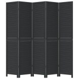 5 paneles fekete tömör császárfa térelválasztó