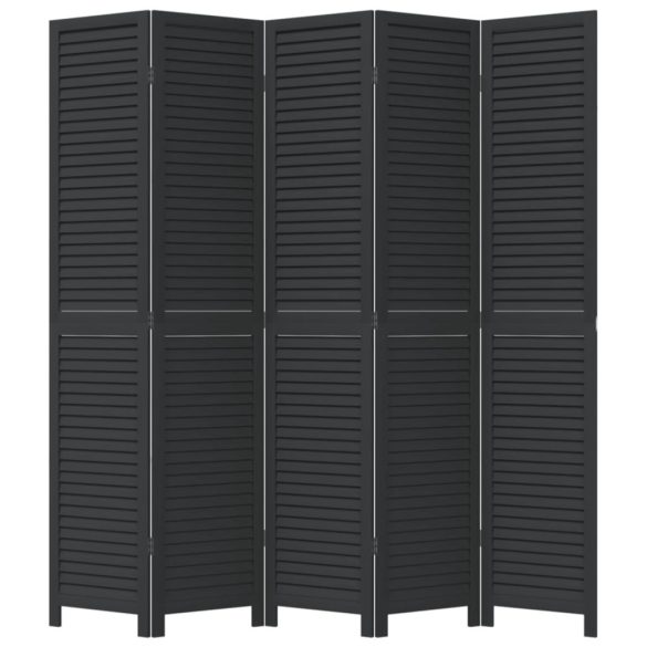 5 paneles fekete tömör császárfa térelválasztó