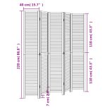 5 paneles fekete tömör császárfa térelválasztó