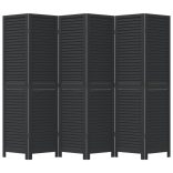 6 paneles fekete tömör császárfa térelválasztó