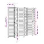 6 paneles fekete tömör császárfa térelválasztó