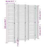 6 paneles fekete tömör császárfa térelválasztó