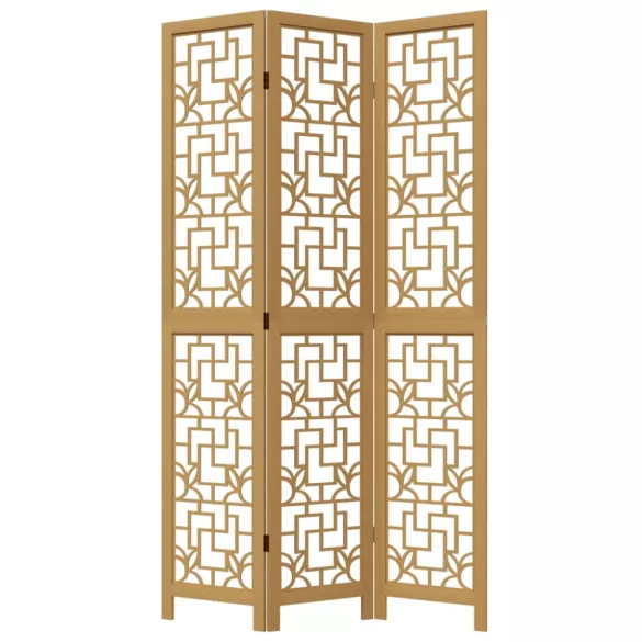 3 paneles barna tömör császárfa térelválasztó