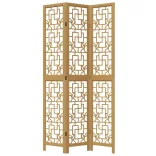 3 paneles barna tömör császárfa térelválasztó