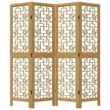 4 paneles barna tömör császárfa térelválasztó