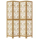 4 paneles barna tömör császárfa térelválasztó