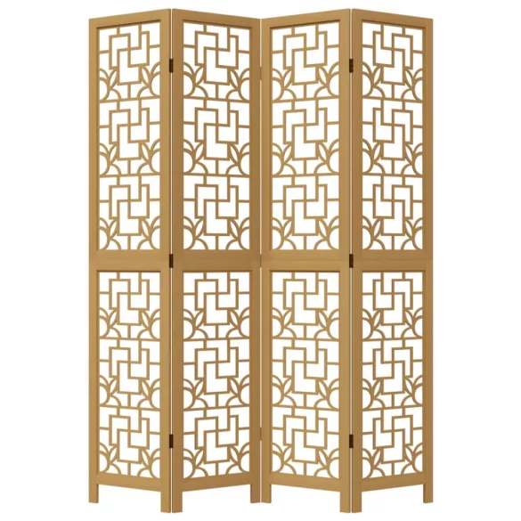 4 paneles barna tömör császárfa térelválasztó