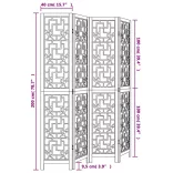 4 paneles barna tömör császárfa térelválasztó