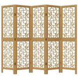 5 paneles barna tömör császárfa térelválasztó