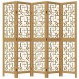 5 paneles barna tömör császárfa térelválasztó