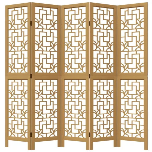 5 paneles barna tömör császárfa térelválasztó