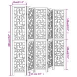 5 paneles barna tömör császárfa térelválasztó